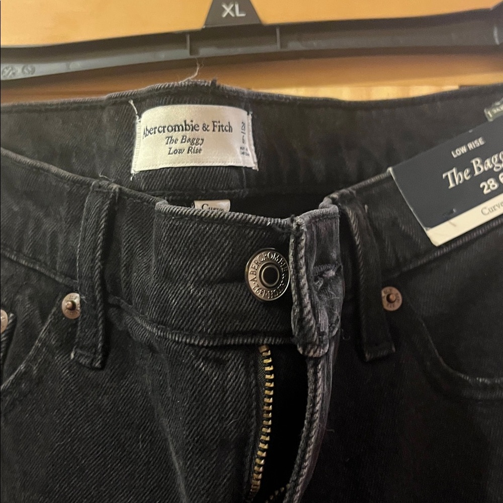 Abercrombie & Fitch Charcoal Low-Rise Jeans - Picture 2 of 3